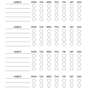 Habit Tracker Printable