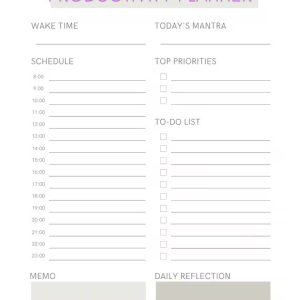 Daily Productivity Planner